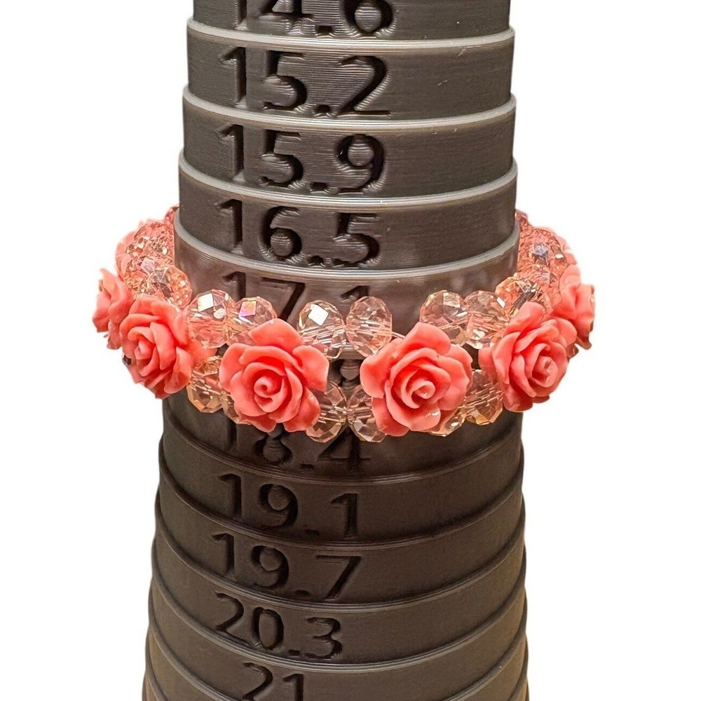 Pink Coral Rose Stretch Bracelet Women's Romantic Floral Beaded Romantic